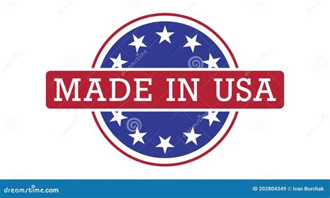 Made In Usa Round Badge Vector Illustration Stock Vector