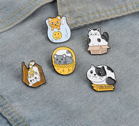 Funny Sitting Cat Enamel Pins Cute Enamel Pins Lapel Pin Etsy