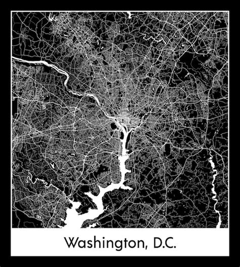 Mapa Mínimo De La Ciudad De Washington Dc Estados Unidos América Del