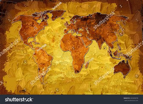 World Map Paint Design Art Stock Illustration 265409078 Shutterstock
