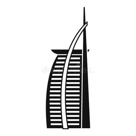 Hotel Burj Al Arab No ícone De Emiratos Árabes Unidos Ilustração Do