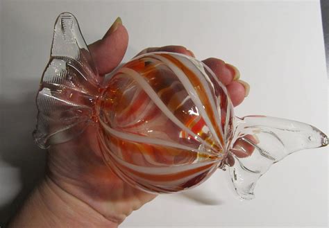 Vintage Hand Blown Glass Murano Art Glass Jumbo 6 Orange Etsy Hand Blown Glass Glass