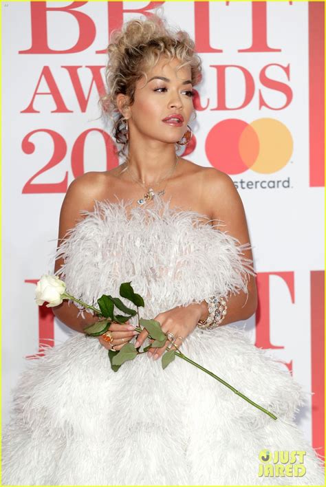 Rita Ora Wears A Feathered Gown To Brit Awards 2018 Photo 4036810 Photos Just Jared