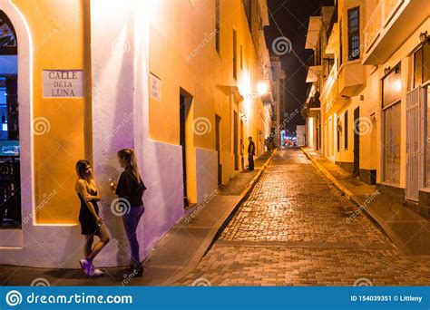Old San Juan Puerto Rico At Night Editorial Photo Image Of Lights