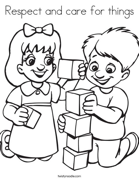 Respect And Care For Things Coloring Page Coloring Home