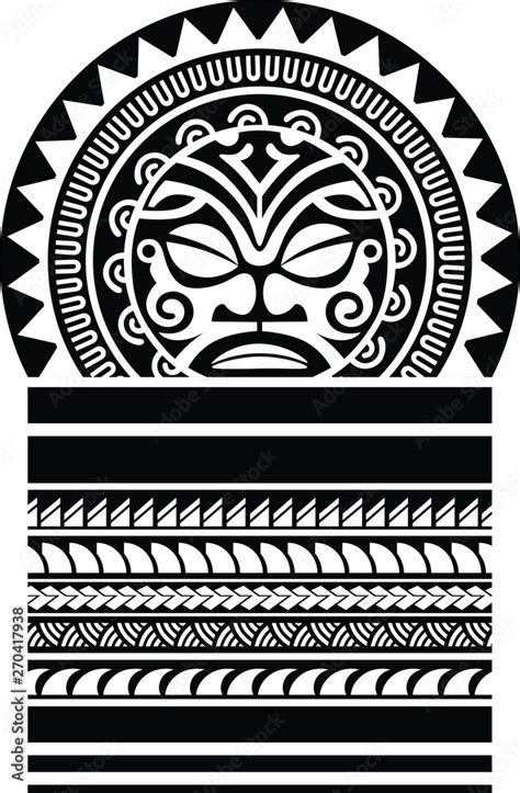 Polynesian Tattoo Sleeve Shoulder Sketch Pattern Vector Samoan