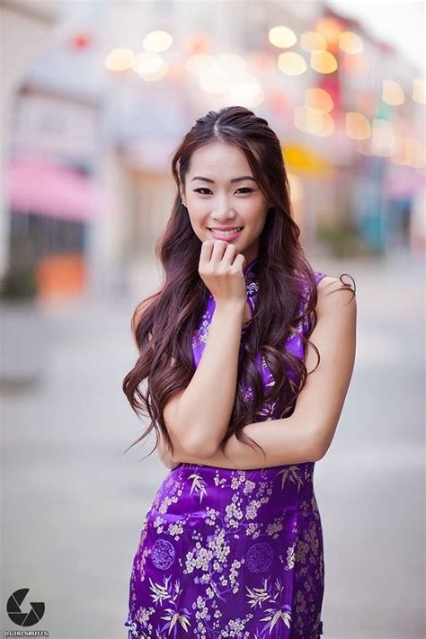 Elizabeth Tran Asian Model Floral Skirt Model