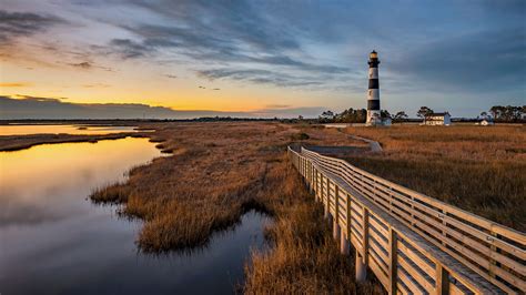 North carolina outer banks wall calendar. Bodie Island lighthouse along North Carolina Outer Banks ...