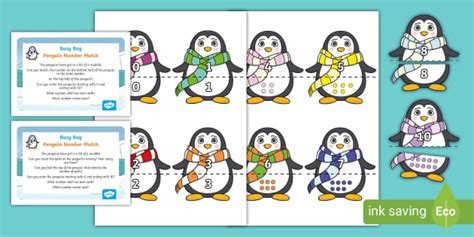 Penguin Matching Busy Bag Prompt Card And Resource Pack