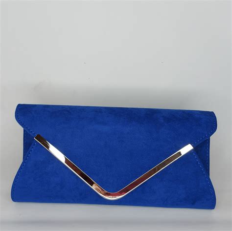Dorothea Dark Royal Blue Faux Suede Clutch Bag Shop In Ireland