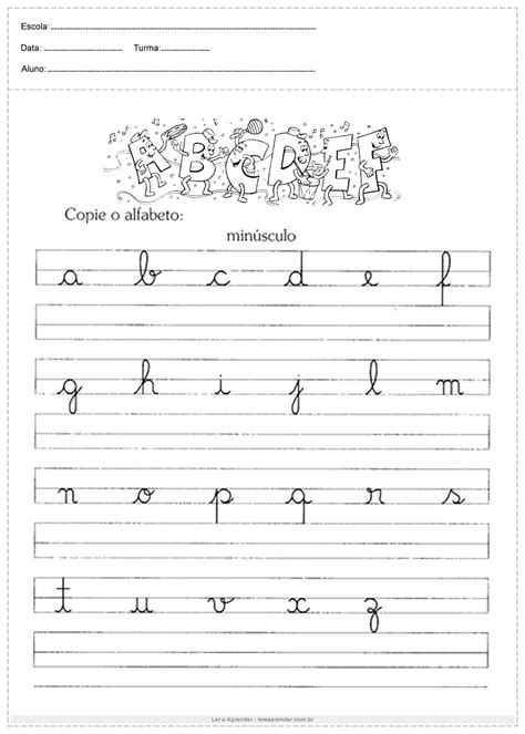 Atividades De Caligrafia Alfabeto Ler E Aprender
