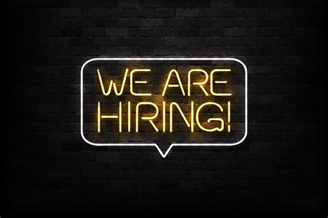 Vector,Realistic,Isolated,Neon,Sign,Of,We,Are,Hiring,Logo - Jacobs Media