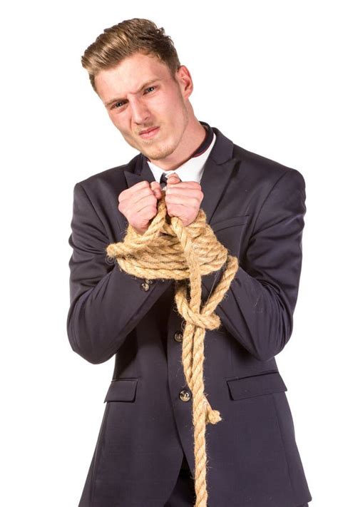 Businessman Tied Up In Rope Stock Photo Image Of Boss Business