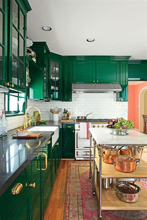 Get expert advice on kitchen cabinets, including inspirational ideas on styles, materials, layouts and more. High Gloss Green Kitchen Cabinets | Eclectic kitchen ...
