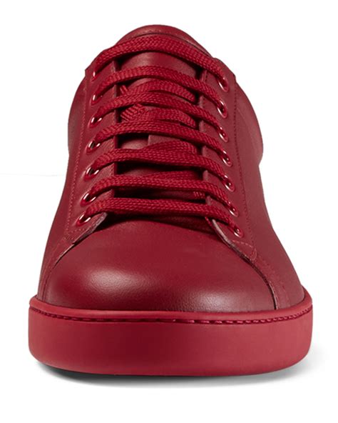 Gucci Leather Low Top Sneaker Red