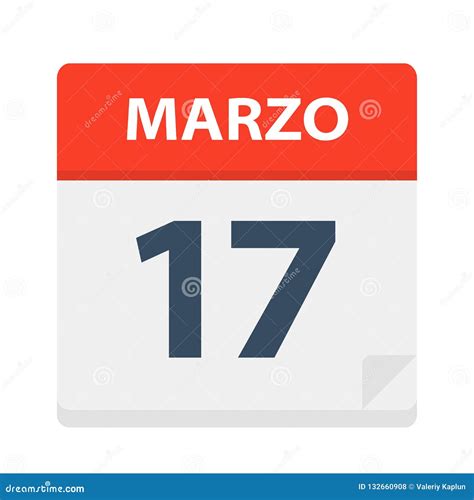 Marzo 17 Icono Del Calendario 17 De Marzo Ejemplo Del Vector De La
