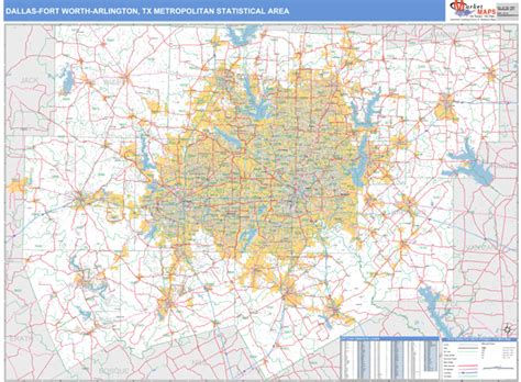 Dallas Fort Worth Arlington Metro Area Tx Zip Code Maps Basic