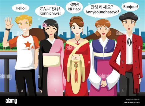 A Vector Illustration Of Multi Ethnic People From Different Cultures