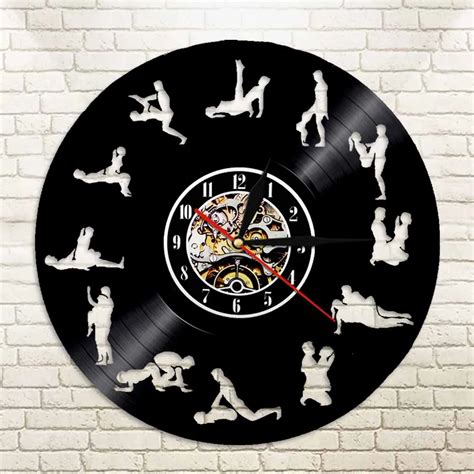 Buy 1piece 24 Hours Sex Position Vinyl Record Wall Clock Silhouette Led