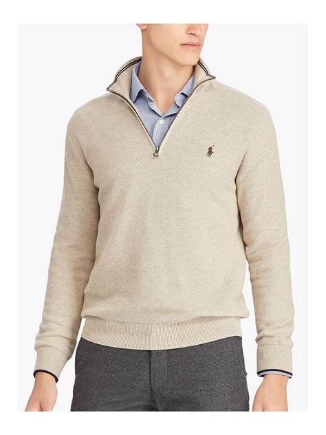 Polo Ralph Lauren Pima Cotton Half Zip Sweatshirt at John Lewis & Partners