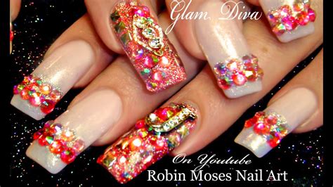 Nail designs with diamonds for short nails. DIY Glam Diva Nails | HOT Light Pink Diamond Bling Nail ...