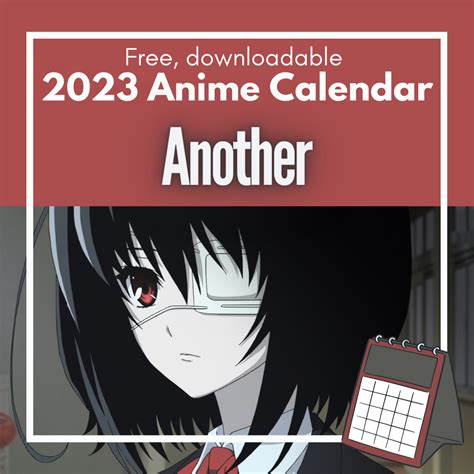 Free Downloadable Another Anime Calendar 2023 By All About Anime And