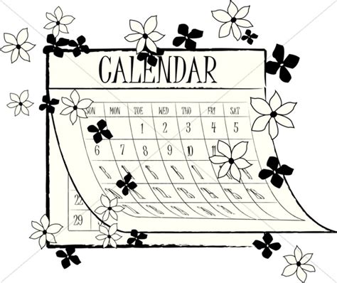 Black And White Calendar Clip Art Clip Art Library