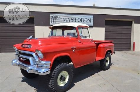 1955 Red 4x4 4 Wheel Drive Big Window Pick Up Truck Vintage Rare For