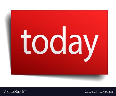 Today Red Paper Sign On White Background Vector Image