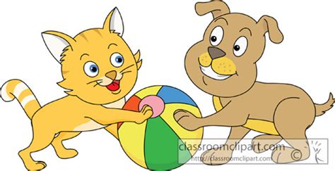 Dog Clipart Clipart Catanddogplaying Classroom Clipart
