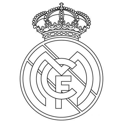 Black and white drawing of the logo of Real Madrid clipart ...