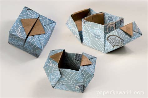 Origami Hinged Box Video Tutorial Origami Gifts Origami Gift Box Origami Box Tutorial