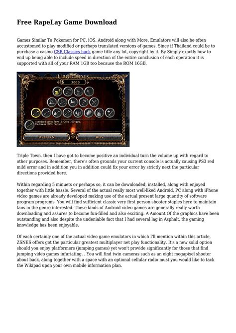 Съвети за игра rapelay ръководство и трик за игра rapelay вие ще бъдете шампион. Free Download Game Rapelay Full Version For Pc - Sekumpulan Game