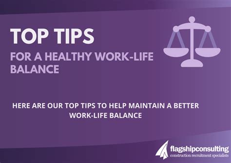 Top Tips For A Healthy Work Life Balance Flagship Consulting