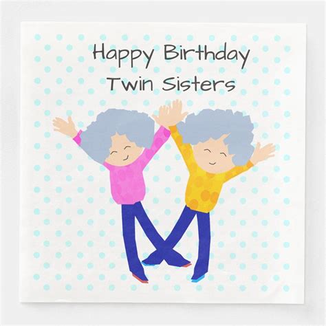 Twins Paper Napkins In 2020 Happy Birthday Twin Sister Yellow