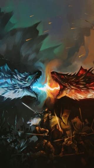 320x568 Dragon Battle Fire Vs Ice Game Of Thrones 320x568 Resolution