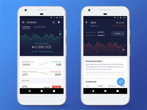 Stocks And Shares App Concept Mobile App Inspiration Finance App