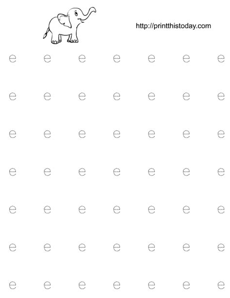 Free Printable alphabet E Tracing Worksheets