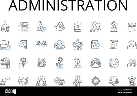 Administration Line Icons Collection Management Governance Control