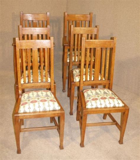 46(h) x 18.5(w) x 18 (d). Arts & Crafts Oak Dining Table And 6 Chairs | 216798 ...