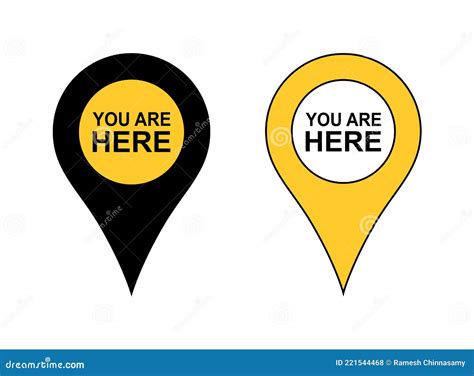 Map Pin Pointer You Are Here Sign Stock Vector Illustration Of