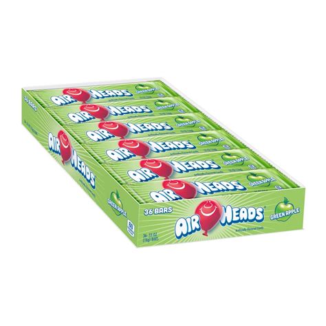Airheads Sour Green Apple Taffy Candy 36 Count Box