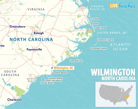 Map Of Wilmington North Carolina Live Beaches