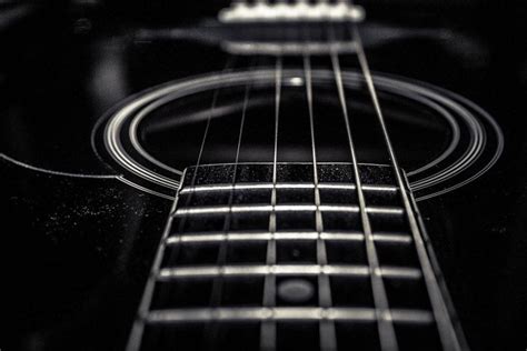 Black And White Acoustic Guitar Guitar Acoustic Guitar Photography