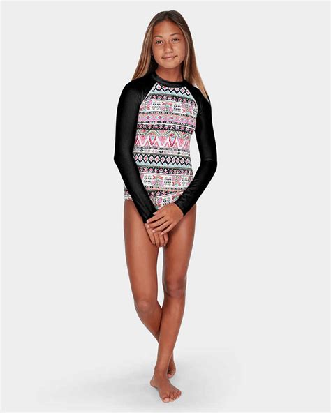 Billabong Girls Moon Tribe Rashguard Set Multi Surf Girls Wetsuits Sequence Surf Shop