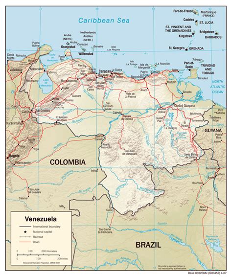 Large Detailed Relief Map Of Venezuela Venezuela Large Detailed Relief