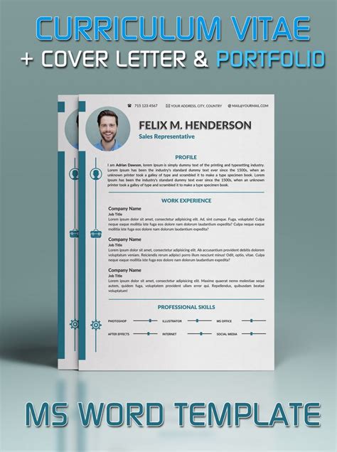 resume template cover letter portfolio modern