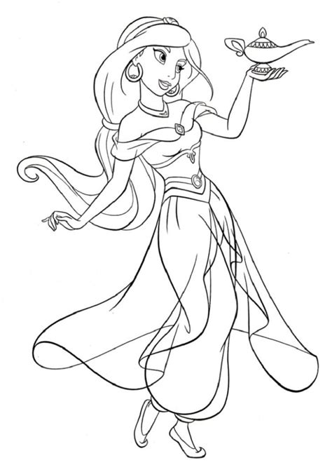 Disney Princesas Plantillas Jazmin Dibujos Animados Para Colorear