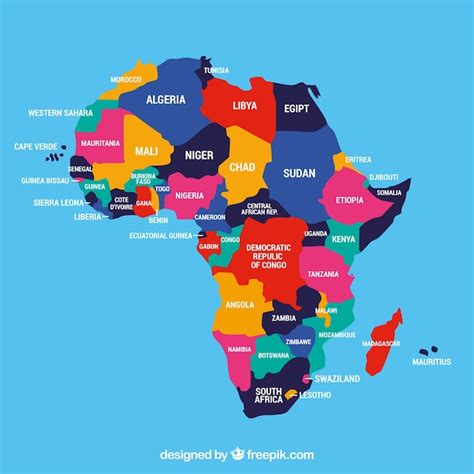 Free Vector Map Of Africa Continent With Different Colors