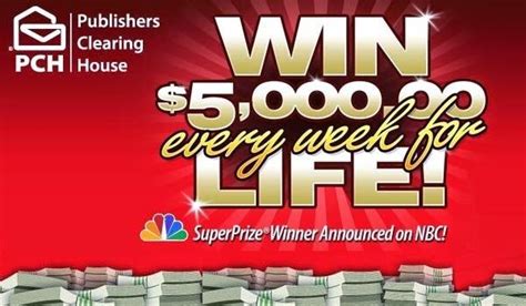 Would love to win $25,000.00 a month for life after having 3 back surgeries in last 2 years and trying. PCH.com $5,000 a Week for Life Sweepstakes Giveaway No ...